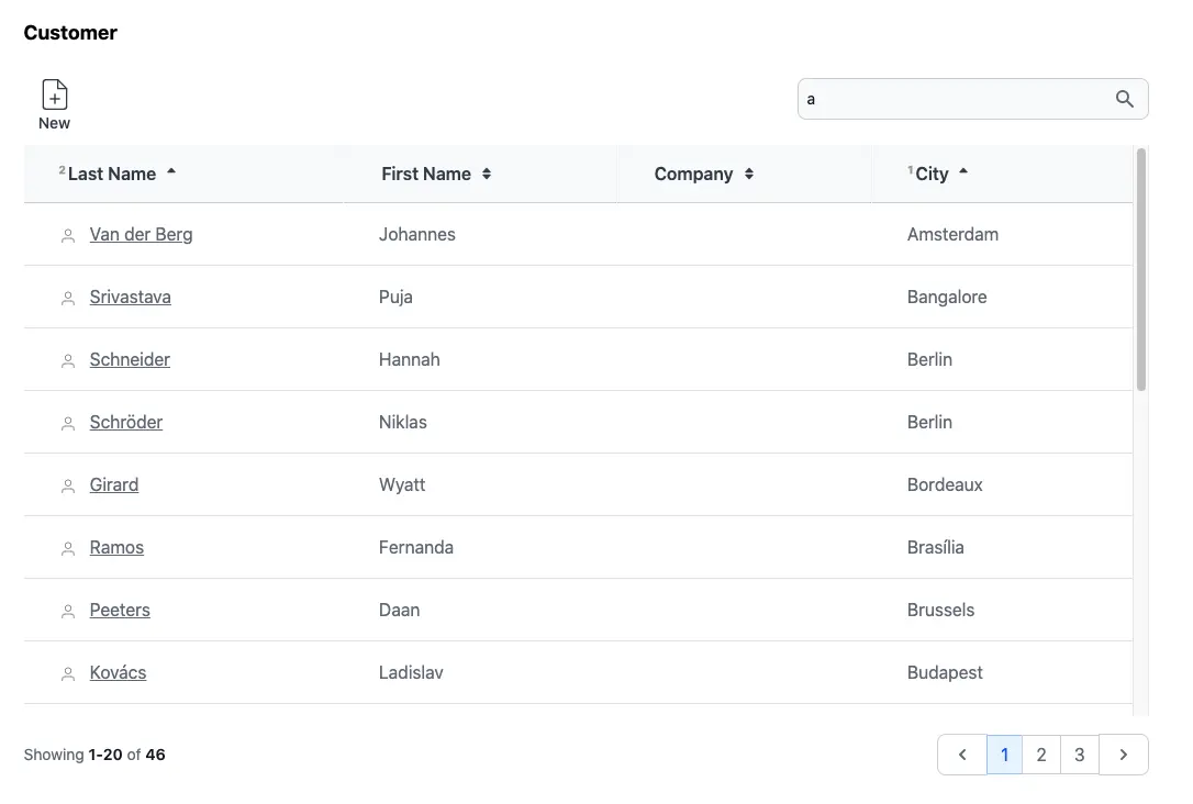 FFTable Customer View